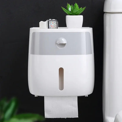 Wall-Mount Waterproof Toilet Paper Holder Home Essentials-7